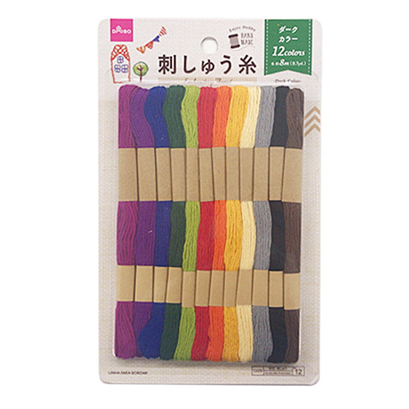 Embroidery Thread Dark Color (12 Bundles)