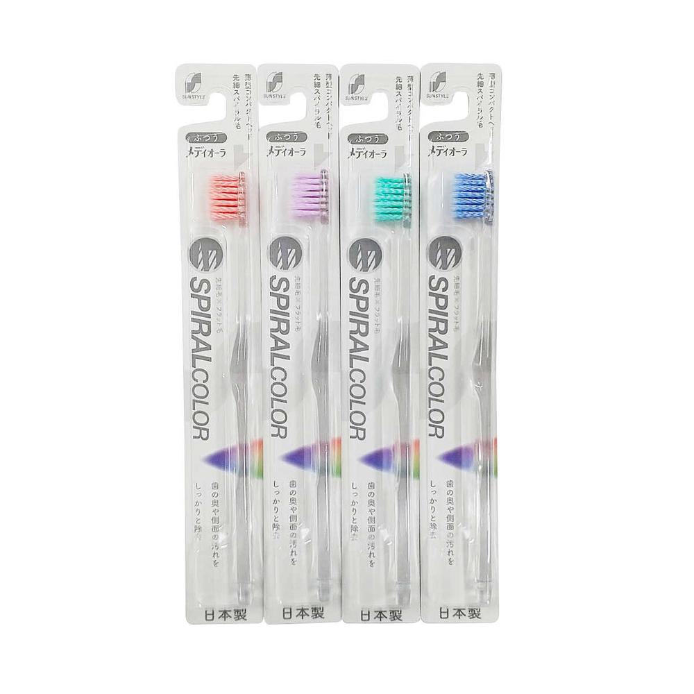 Mediora Slim Tip Color Spiral Compact Toothbrush Normal