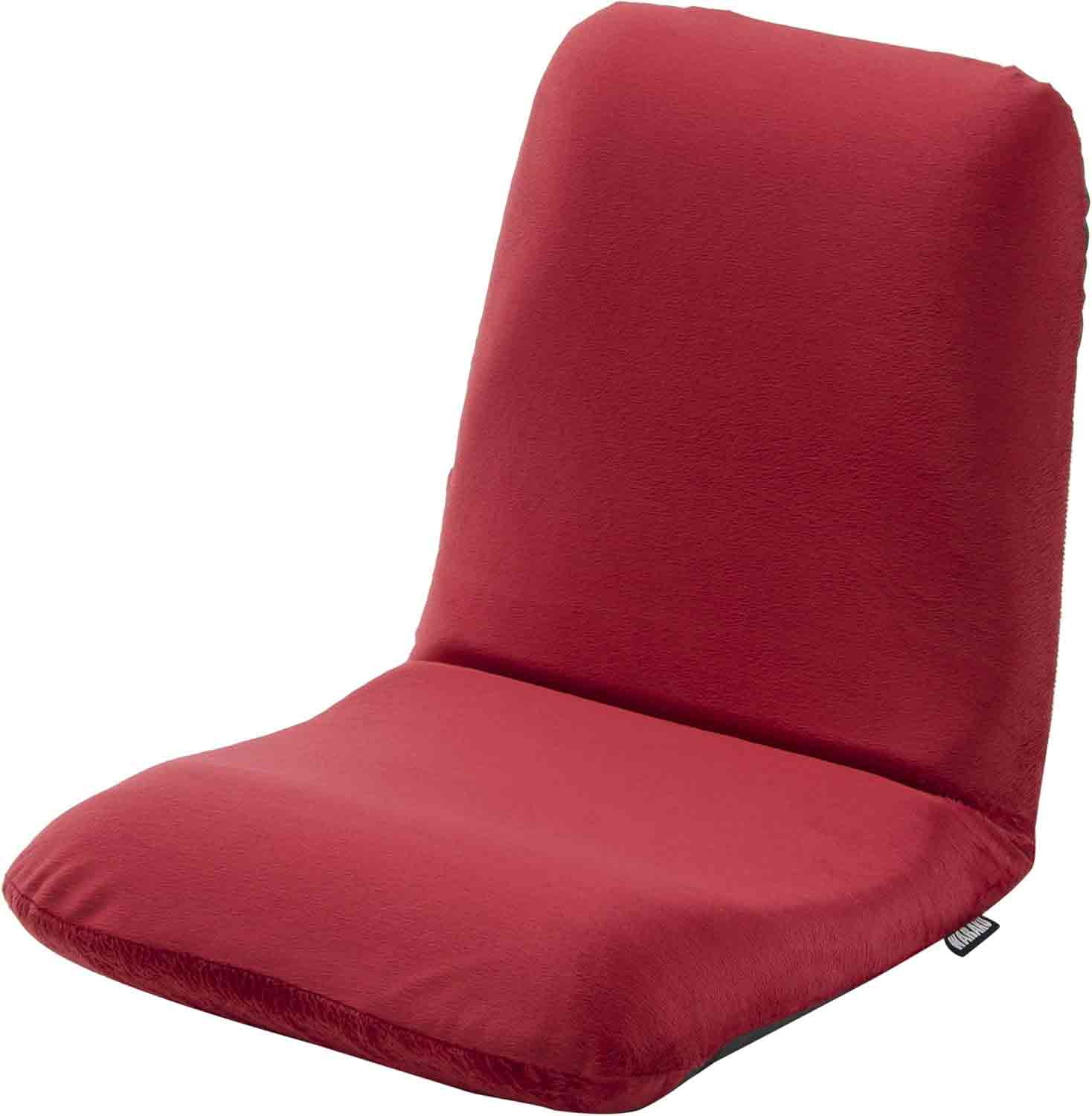 Japanese-made Waist Comfort Floor Chair Waraku Chair L Tech Red