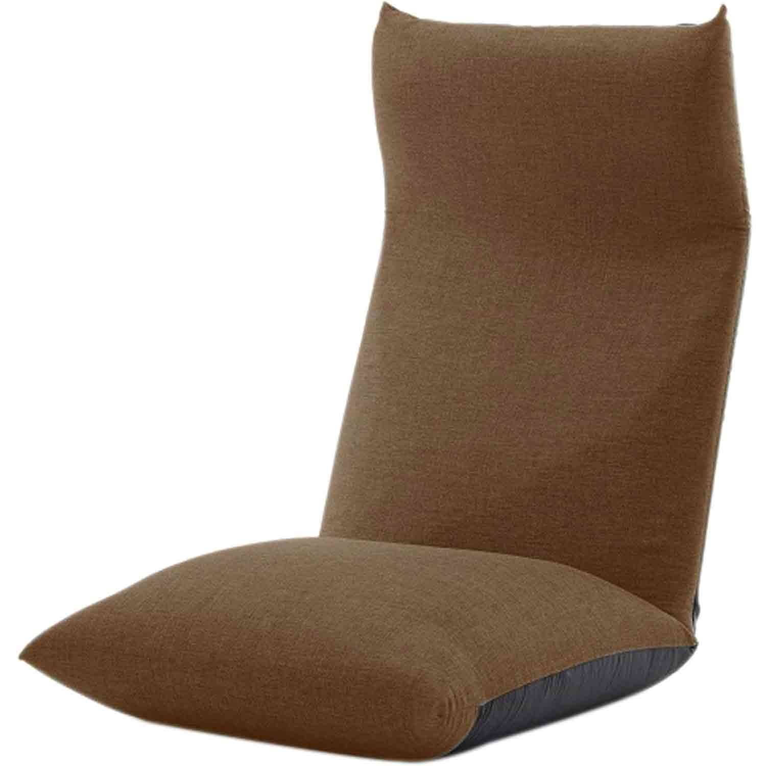 Japanese-made Head Reclining P Coil Floor Chair NECK Task Brown
