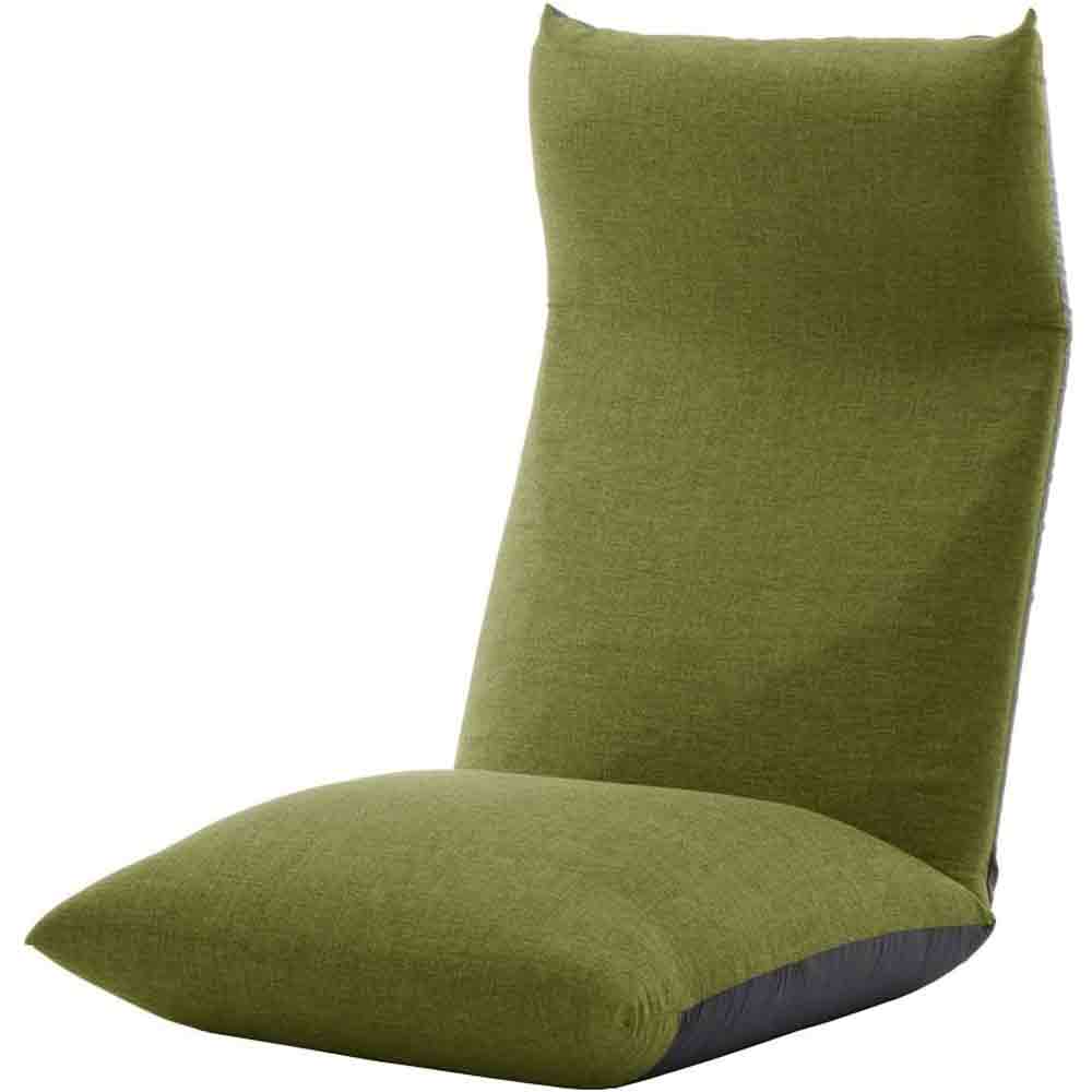 Japanese-made Head Reclining P Coil Floor Chair NECK Task Green