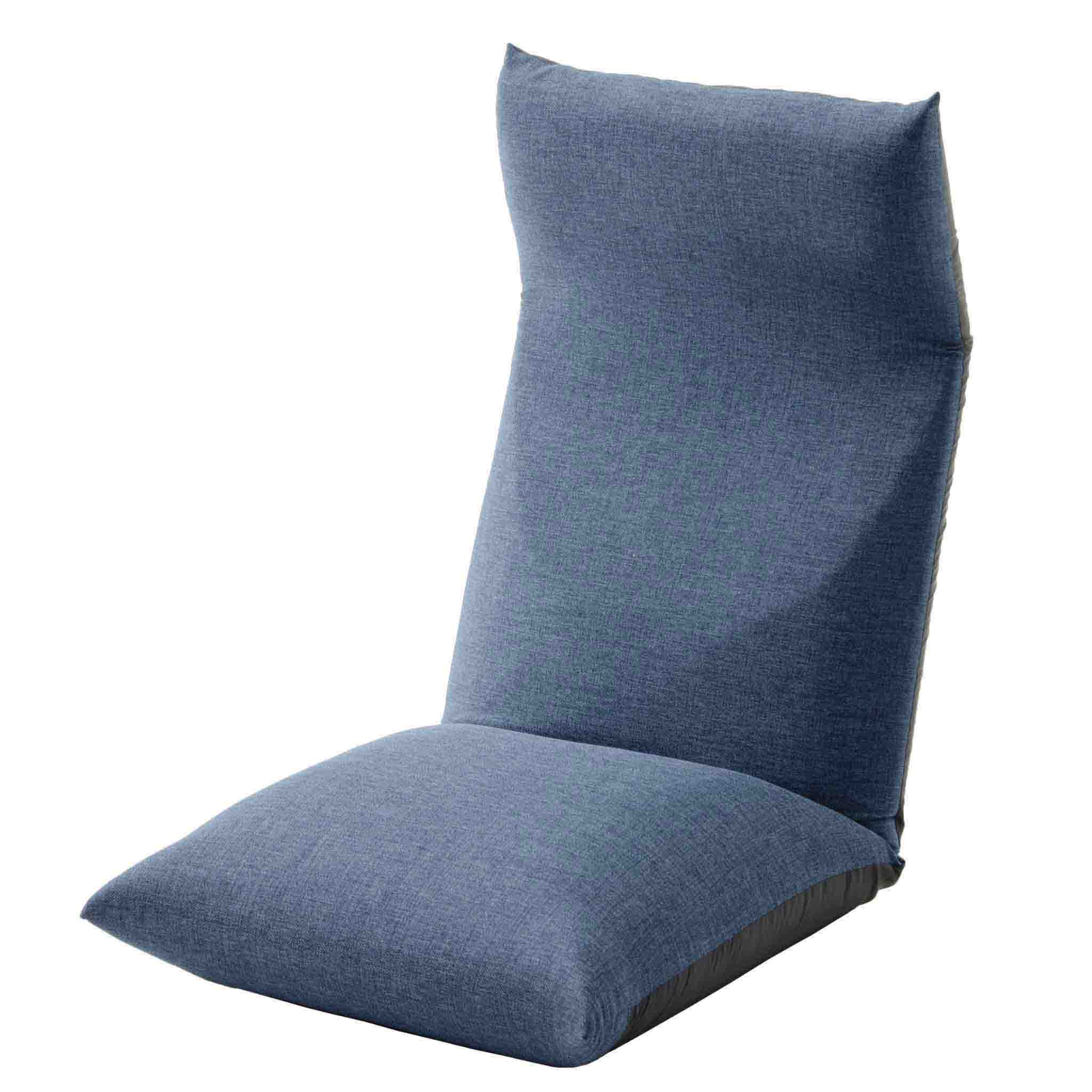 Japanese-made Head Reclining P Coil Floor Chair NECK Task Navy