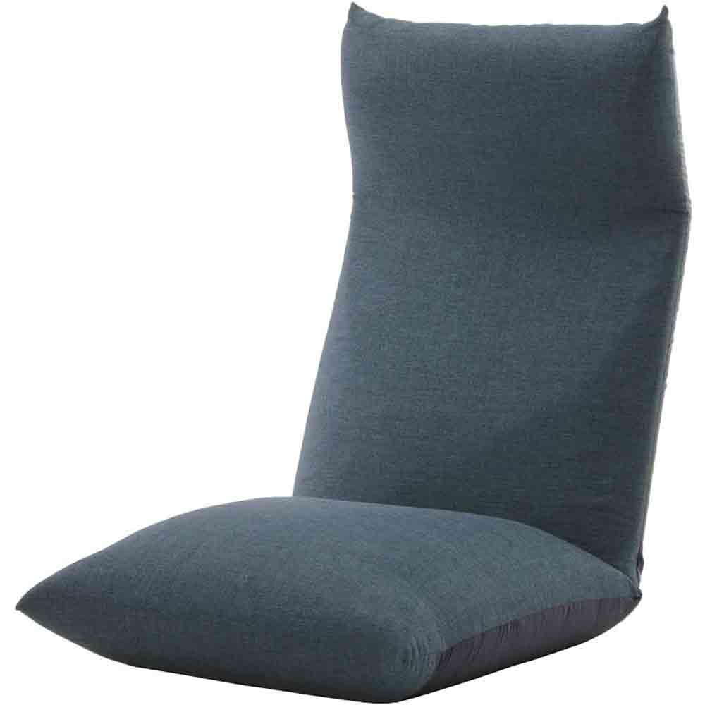 Japanese-made Head Reclining P Coil Floor Chair NECK Task Blue