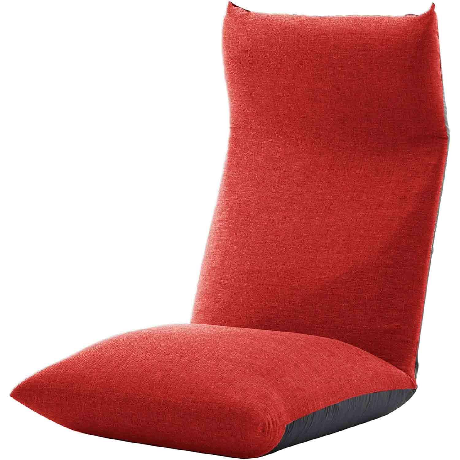 Japanese-made Head Reclining P Coil Floor Chair NECK Task Red