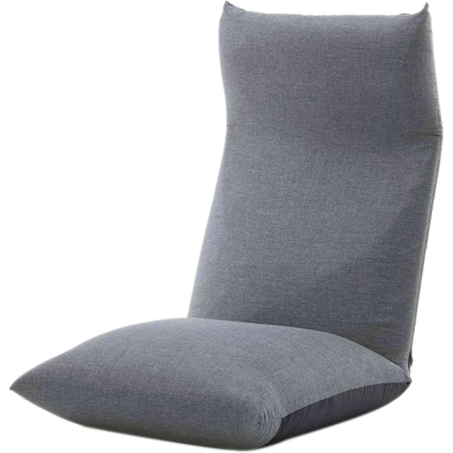 Japanese-made Head Reclining P Coil Floor Chair NECK Task Gray