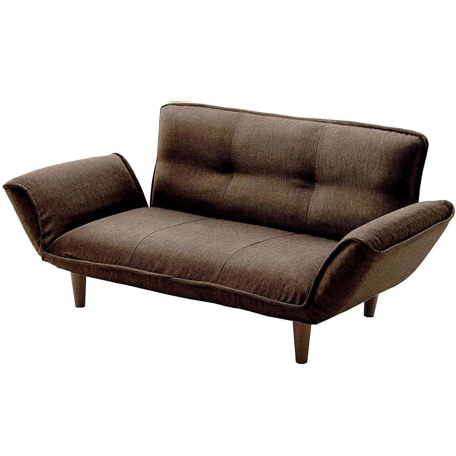 Japanese-made Couch Sofa for Two KAN Task Brown