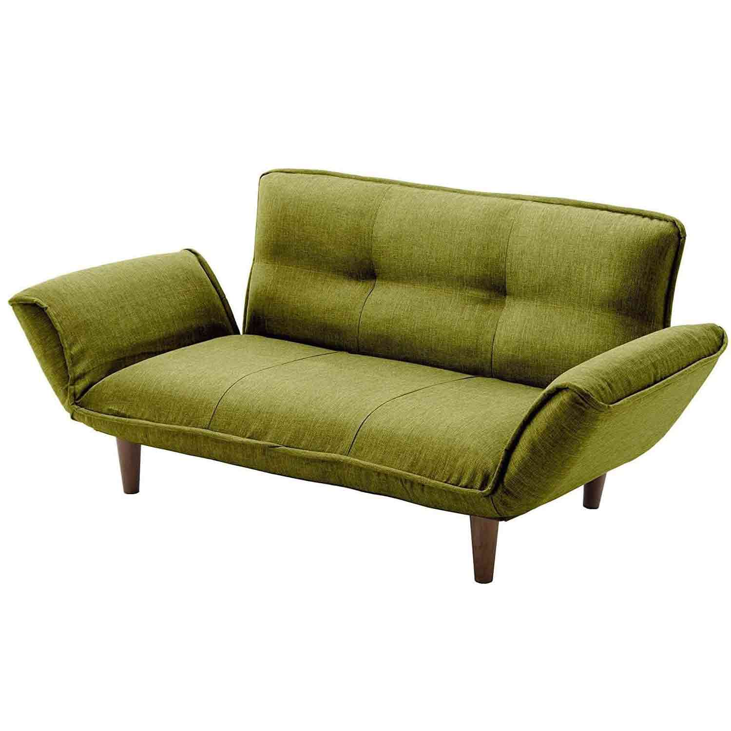 Japanese-made Couch Sofa for Two KAN Task Green