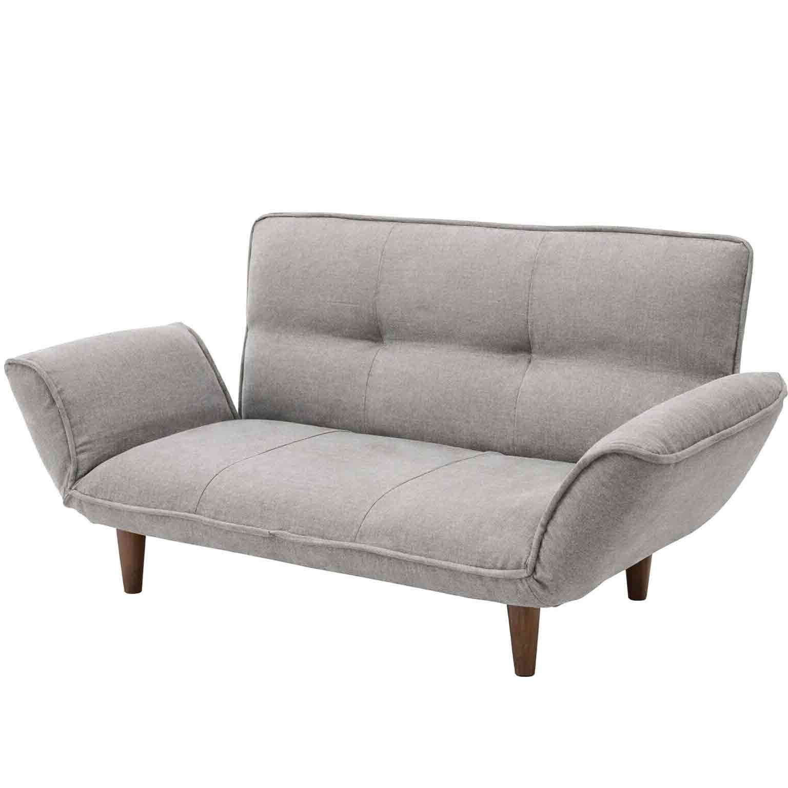 Japanese-made Couch Sofa for Two KAN Task Gray