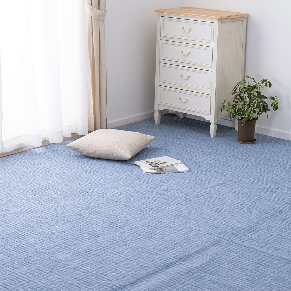 Lightweight and Easy-to-Handle Woven Carpet - Amber Blue (3 Tatami Mats)