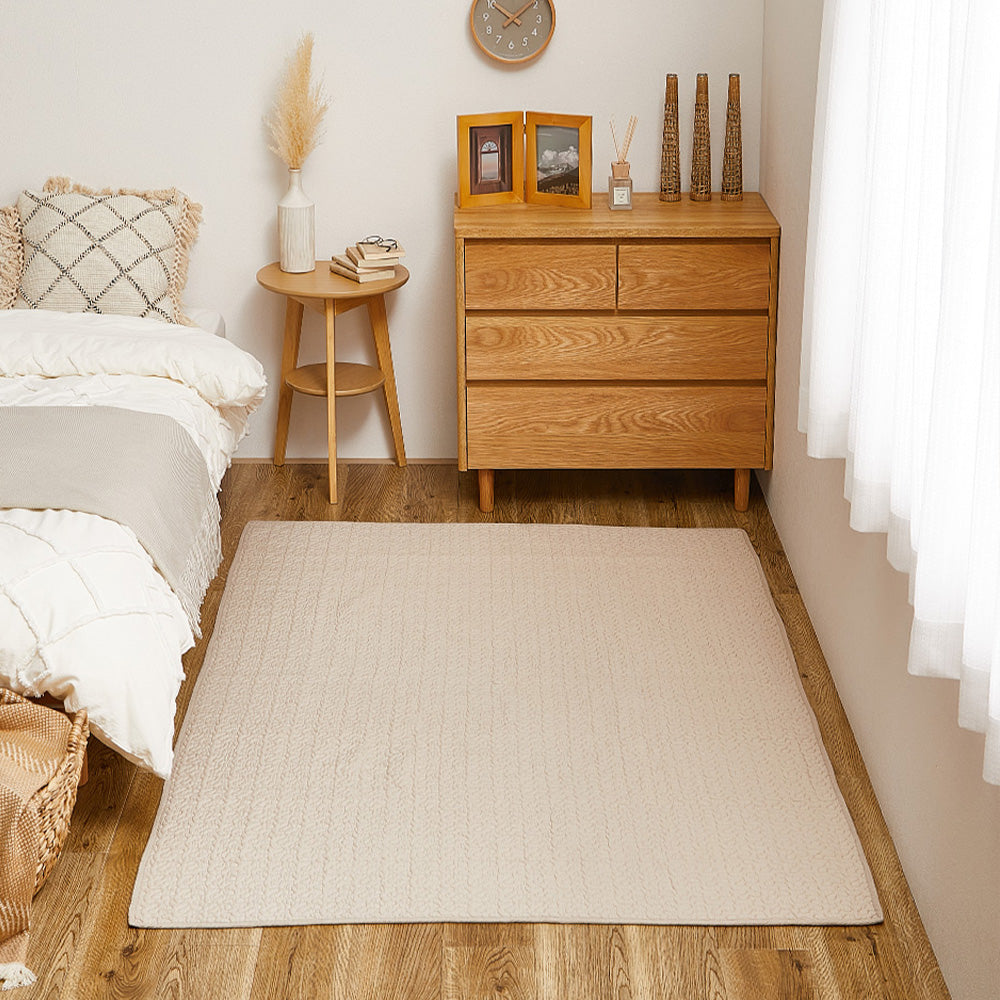 100% Cotton Ibul Rug Mat Decor Beige 130×190