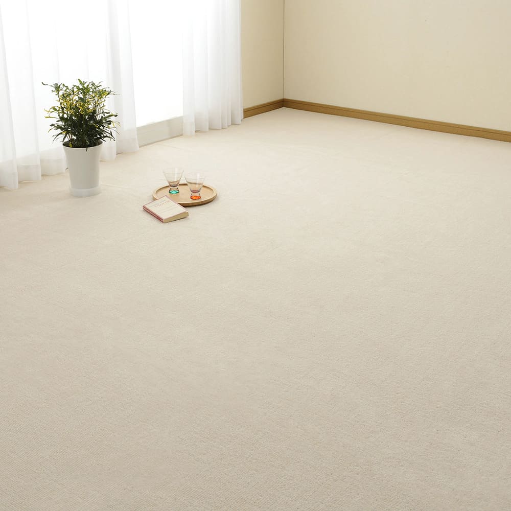 Loop Pile Flat Woven Carpet Miete 8-Tatami Mat Ivory