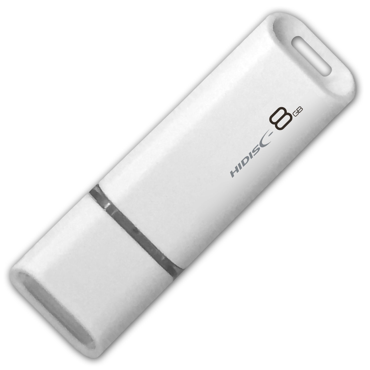 HIDISC USB 2.0 Flash Drive 8GB White Cap Style (1 piece)