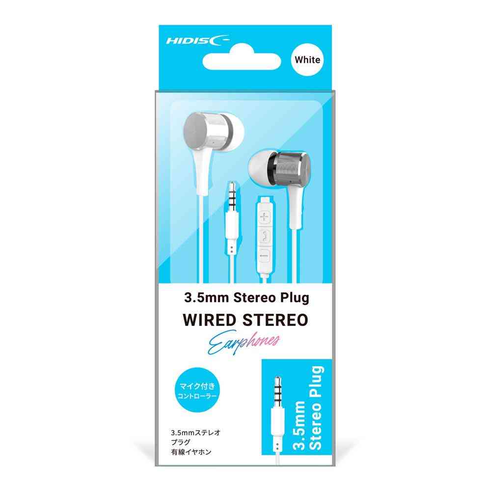 HIDISC Stereo Plug Wired Earphones White