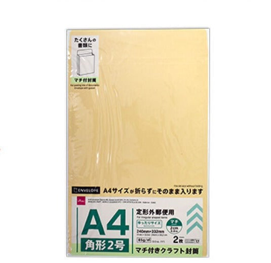Craft Envelope (Type 2, 2cm Gusset, A4 Size, 2 Pieces)