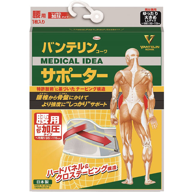 Kowa Vantelin Supporter for Waist Strong Compression Type Blue Gray Large Size