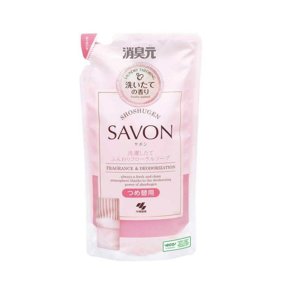 Kobayashi Pharmaceutical Deodorizer SAVON Refill Freshly Washed Floral Soap 400ml
