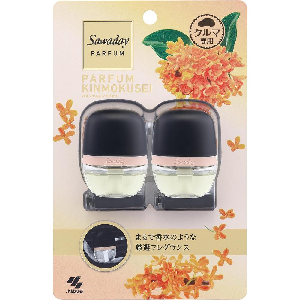 Kobayashi Pharmaceutical Sawaday Car Clip P Kinmokusei 2-Pack
