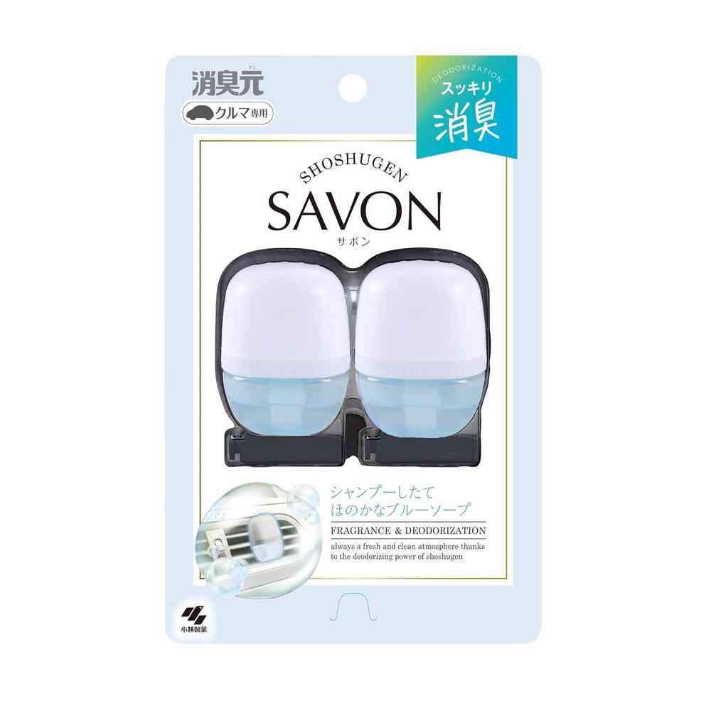 Kobayashi Pharmaceutical Car Deodorizer SAVON Clip Blue Soap 6ml x 2