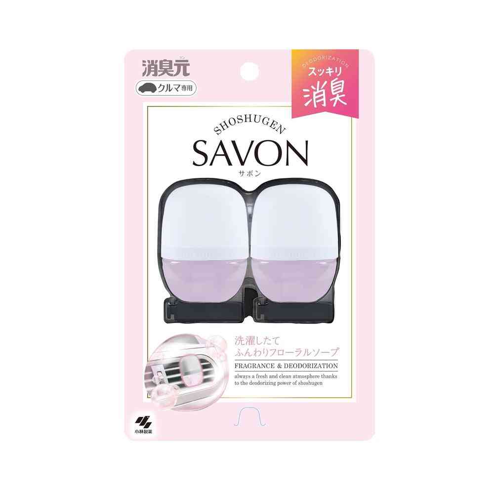 Kobayashi Pharmaceutical Car Deodorizer SAVON Clip Floral 6ml x 2