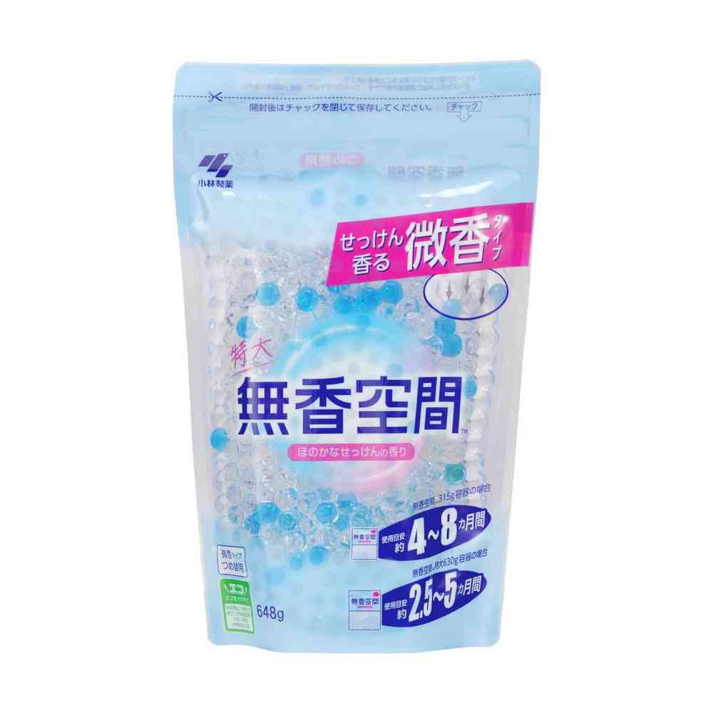 Kobayashi Pharmaceutical Fragrance-Free Space Large Slight Soap Scent Refill Pouch 648g