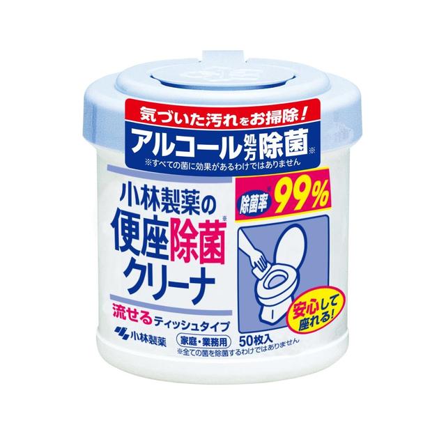 Kobayashi Pharmaceutical Toilet Seat Disinfectant Cleaner 50 Sheets