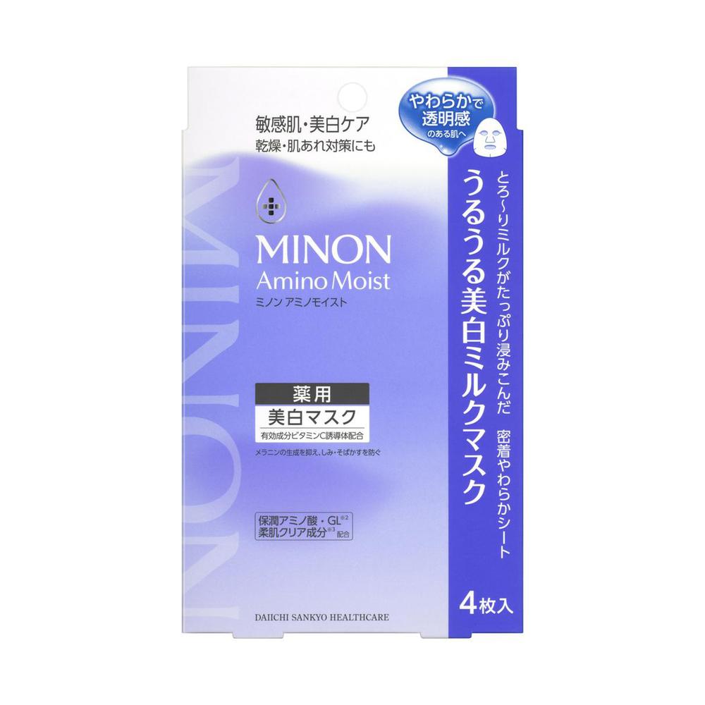 [Quasi-drug] Daiichi Sankyo Healthcare MINON Amino Moist Medicinal Moisturizing Whitening Milk Mask 4 Sheets