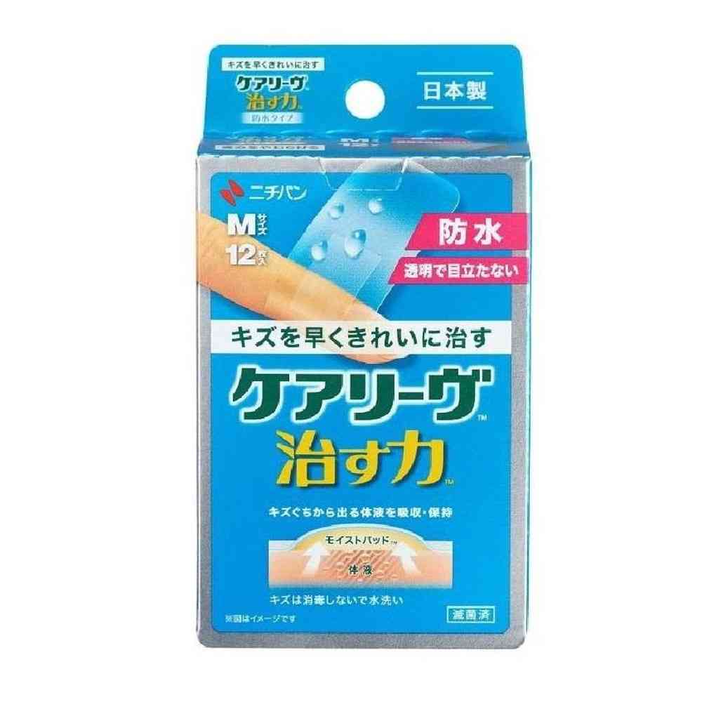 Nichiban Care Leave Healing Power Waterproof Type CNB12M M Size, 12 Count