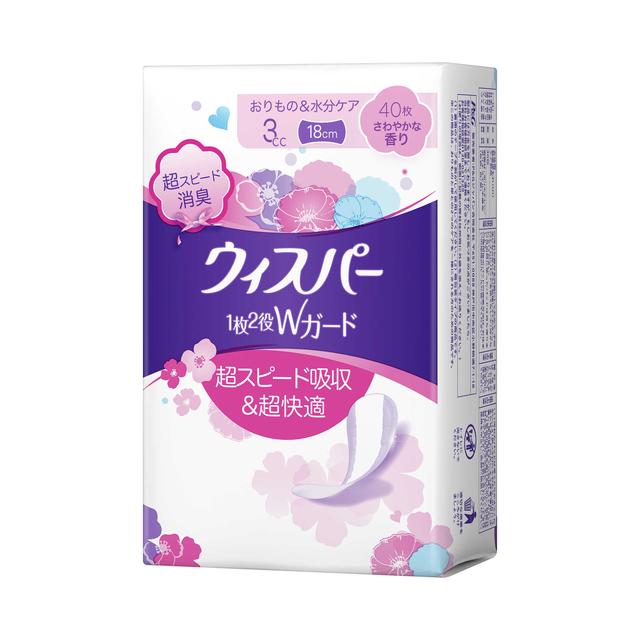 P&G Whisper Dual Function W Guard Fresh Scent 40 Pieces (3CC)
