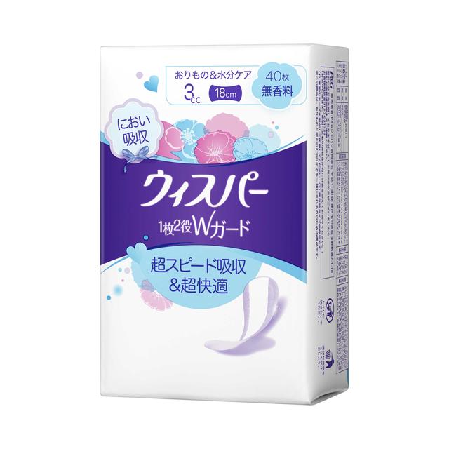 P&G Whisper 2-in-1 W Guard Unscented 40 Sheets (3CC)