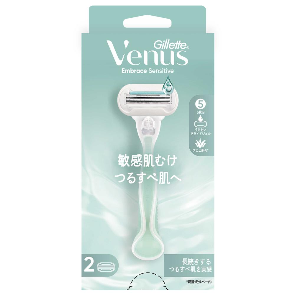 Gillette Venus Embrace Sensitive Razor for Women with 2 Refill Blades