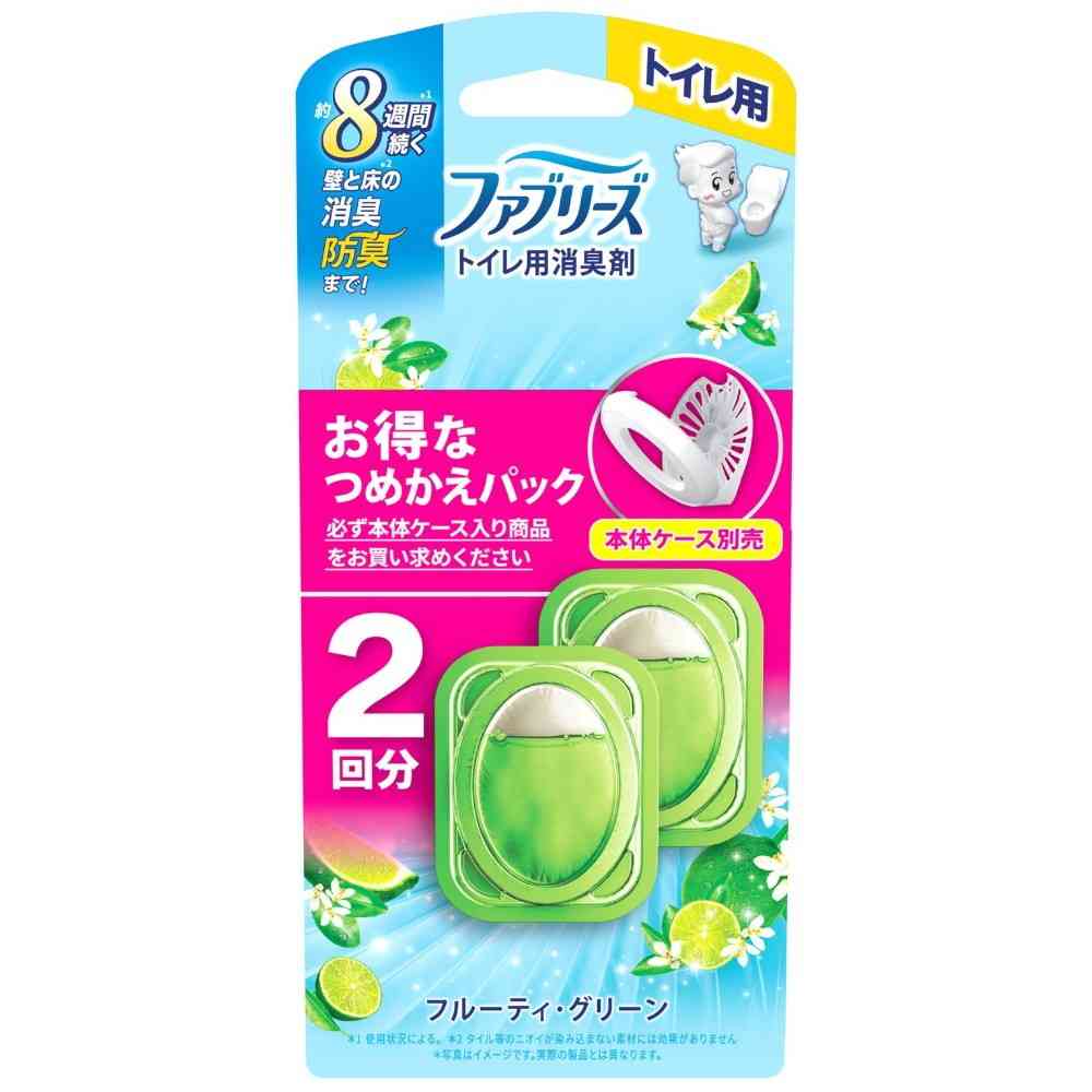 P&G Febreze Toilet Deodorizer Fruity Green Refill 6.3ml x 2