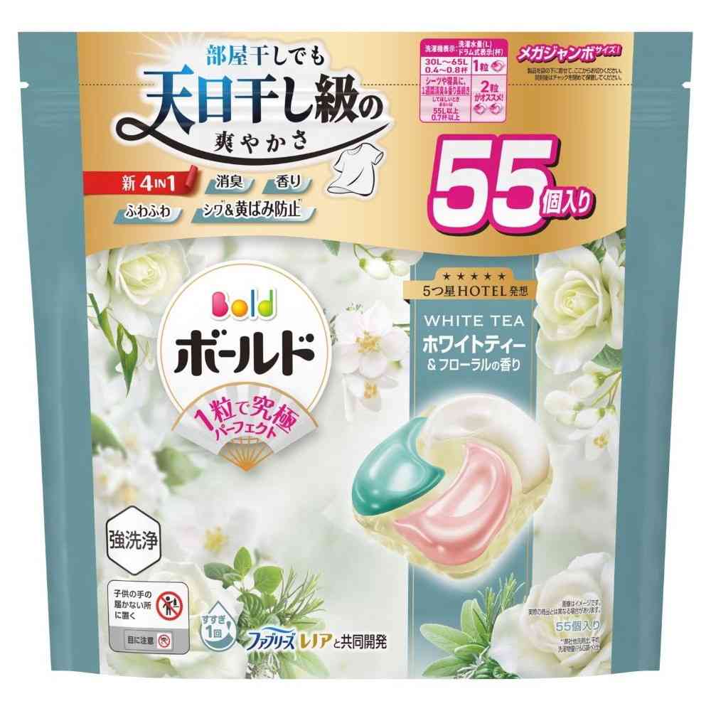 P&G Bold Gel Ball 4D Refreshing White Tea & Floral Refill Mega Jumbo 55 Pieces