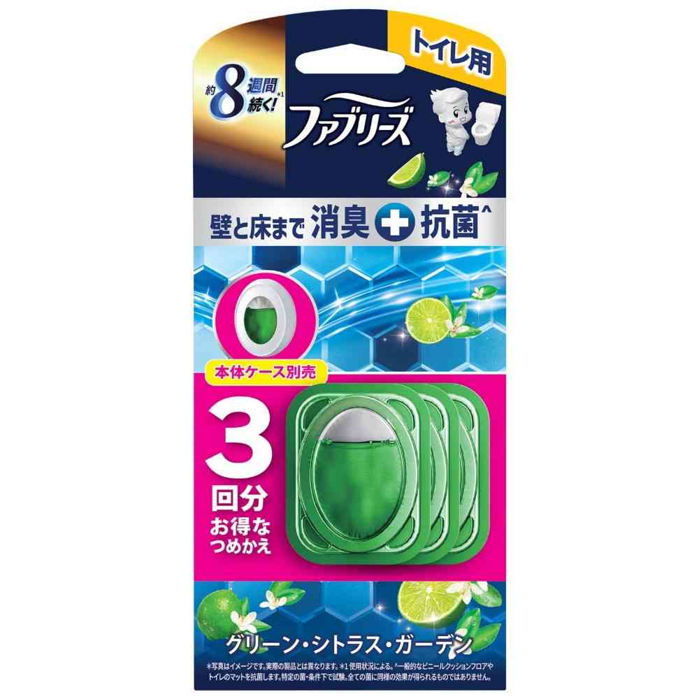 P&G Febreze Toilet Deodorizer + Antibacterial Green Citrus Garden Refill 6.3ml x 3