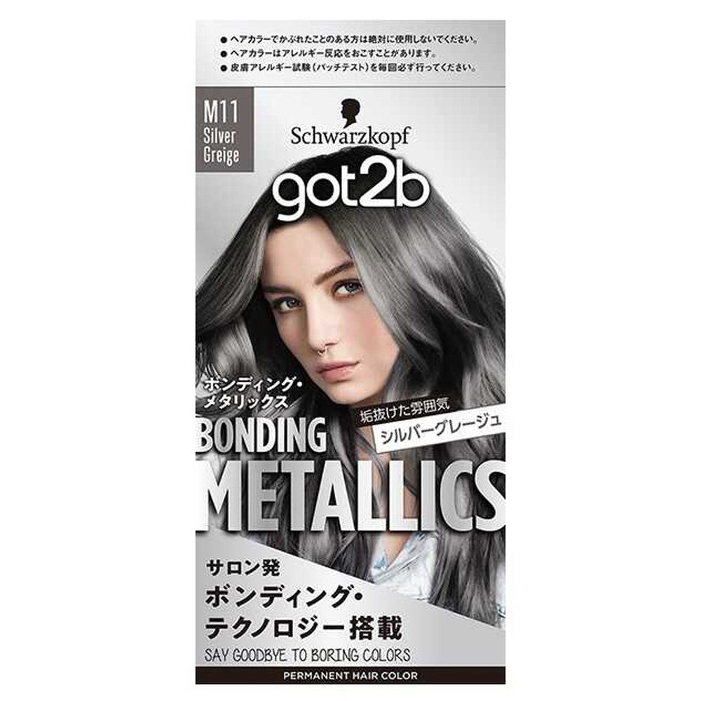 Medicated got2b Bonding Metallic Hair Color Silver Gray 55g+110ml+15g