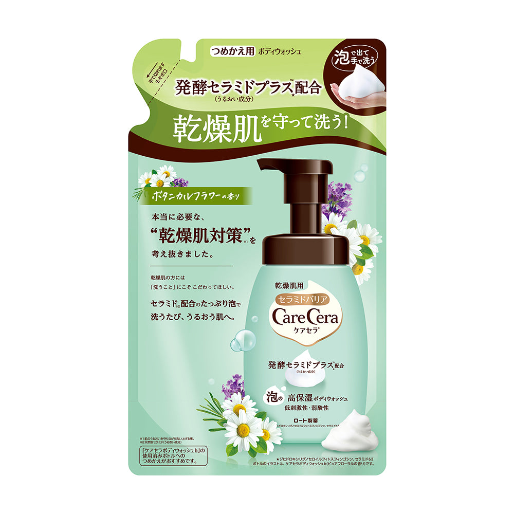 Care Cera Foaming High Moisture Body Wash Botanical Flower Scent Refill 385ml