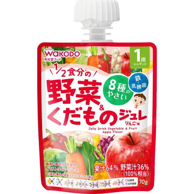 1-Year-Old MY Jelly Drink Vegetable & Fruit Apple Flavor 70g (From 1 Year Old)