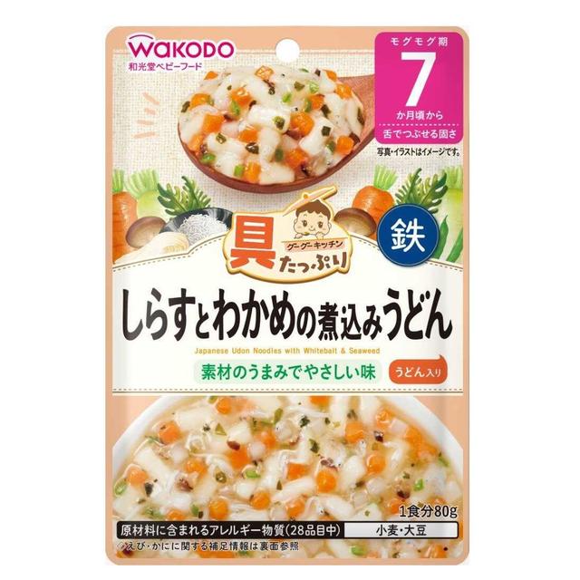 Wakodo Goo Goo Kitchen Shirasu and Wakame Udon 7 Months 80g