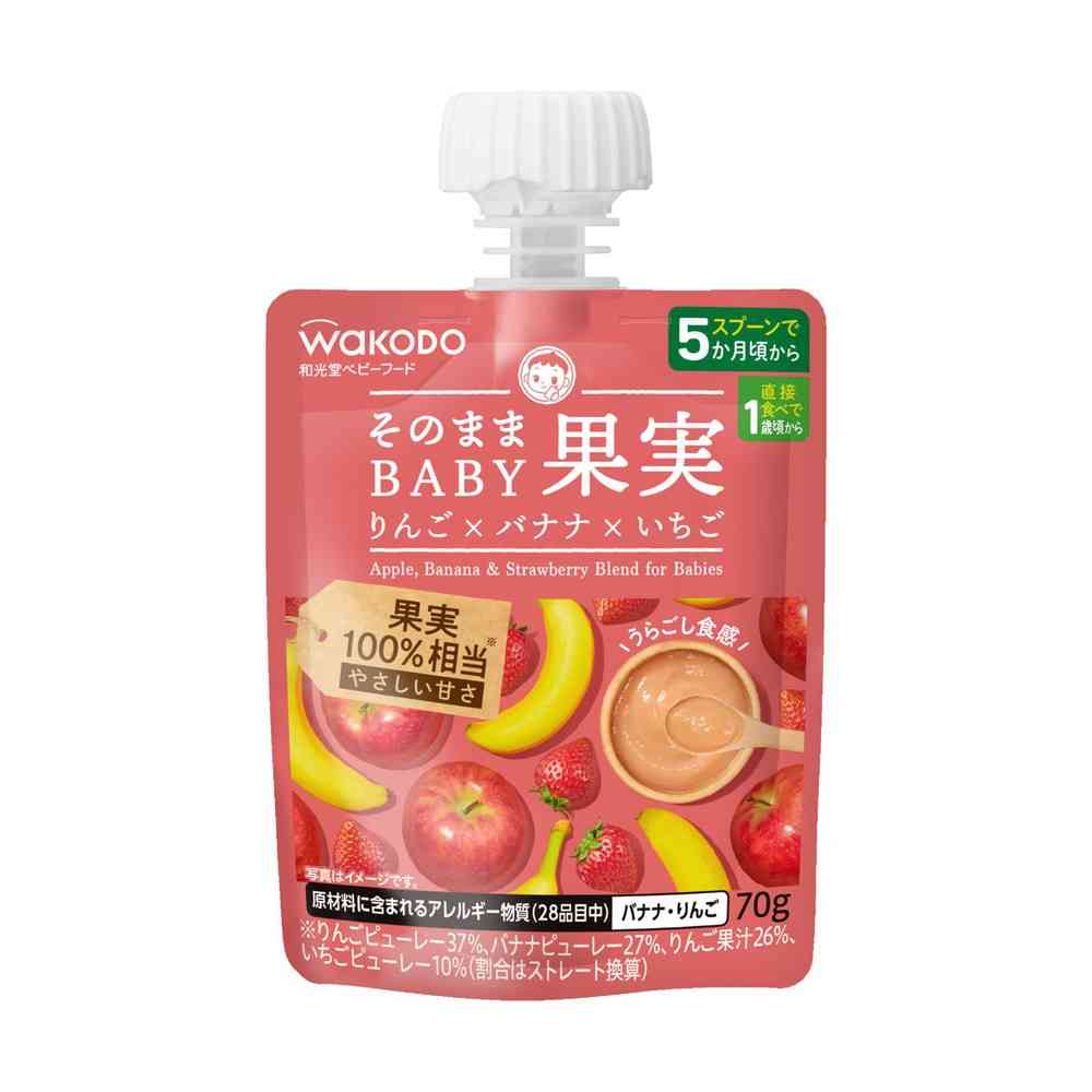 Asahi Sonomama BABY Fruit Apple × Banana × Strawberry 70g (From 5 Months)