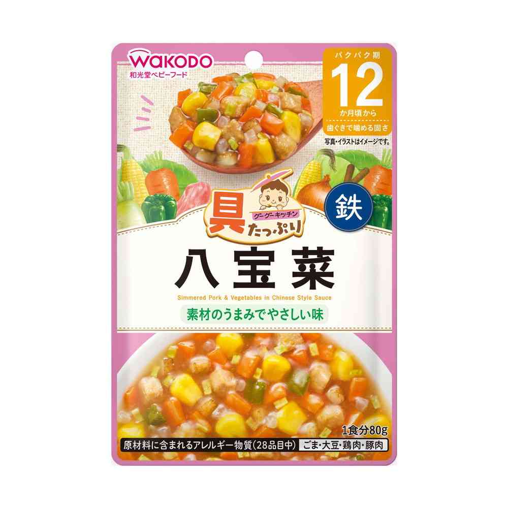 Asahi Gutappuri Gugu Kitchen Eight Treasure Vegetable Stir-fry 80g (From 12 Months)