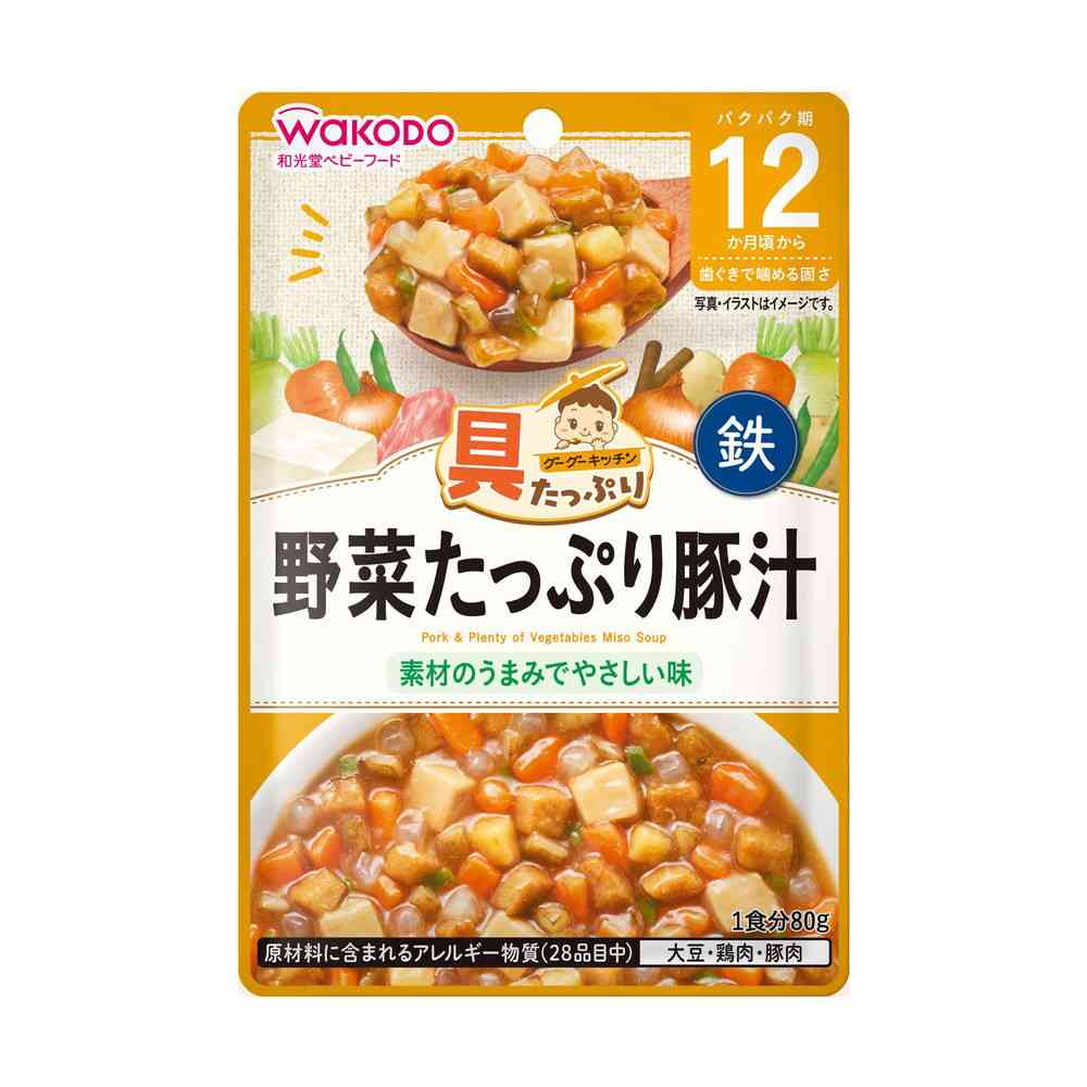 Asahi Gutappuri Gugu Kitchen Vegetable-rich Pork Miso Soup 80g (From 12 Months)