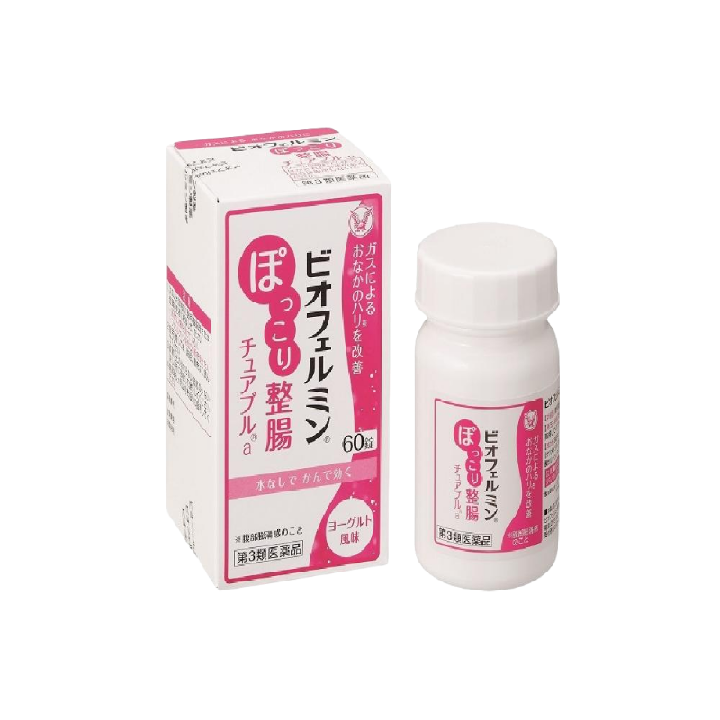 Taisho Pharmaceutical Biofermin Pockori Digestive Chewable a 60 Tablets