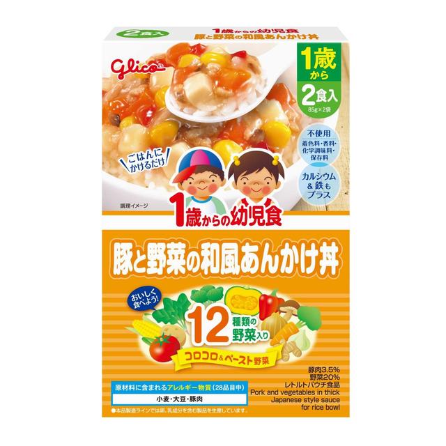 Ezaki Glico Toddler Food Pork and Vegetable Japanese-style Rice Bowl 85g x 2