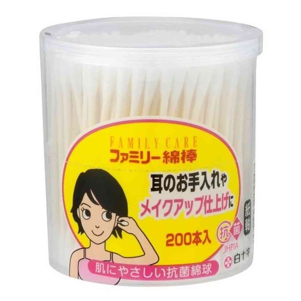 Hakujuji Co., Ltd. FAMILY CARE Family Cotton Swabs 200 Pieces