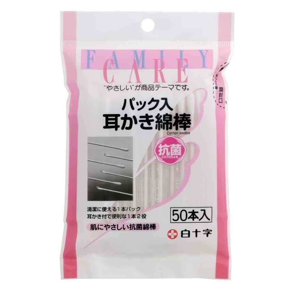Shirojyuji Co., Ltd. FAMILY CARE Pack of Ear Cleaning Cotton Swabs 50 Pieces