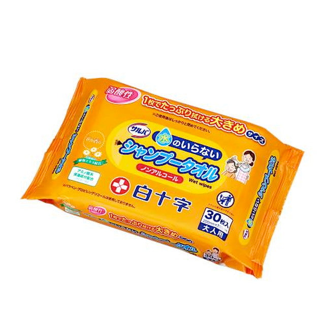 Shirojiro Salva Waterless Shampoo Towel Non-Alcohol 30 Sheets
