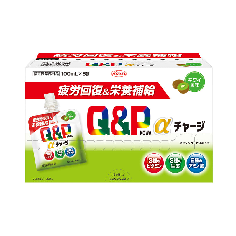 Q-Peace Kowa α Charge Kiwi Flavor 100ml x 6 Bags