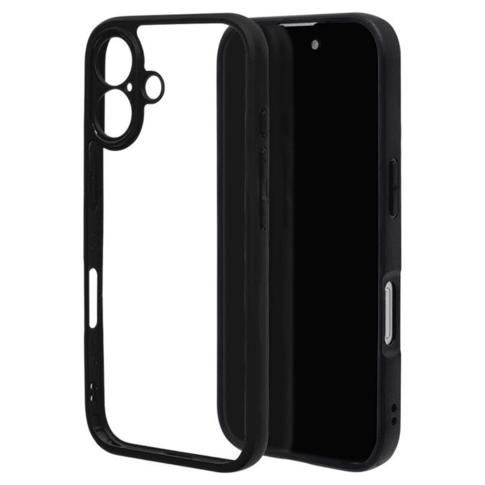 Telephone Lease iPhone 16 Case Cover Hybrid Extreme Protection Black x Clear
