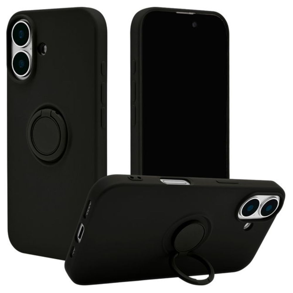 Telephone Lease iPhone 16 Case Cover Soft Case with Smartphone Ring Black