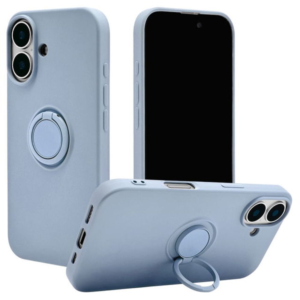Telephone Lease iPhone 16 Case Cover Soft Case with Smartphone Ring Smoky Blue