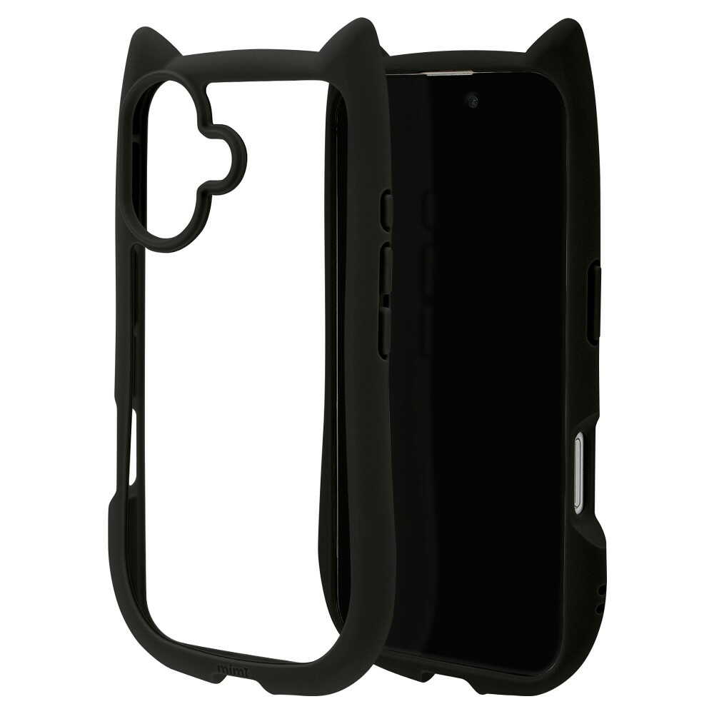Telephone Lease iPhone 16 Mimi Cat Ear Hybrid TPU×PC Black 8143IP461HPBK